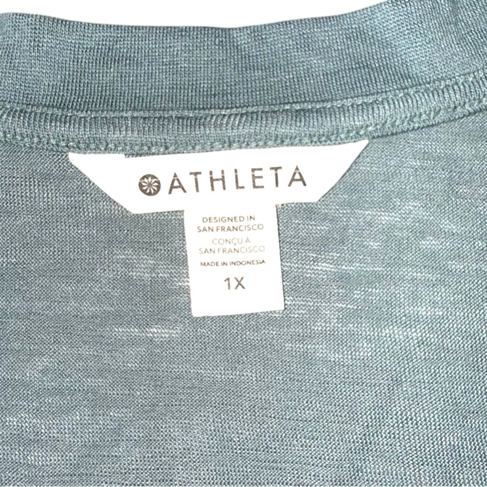 ATHLETA Breezy V-Neck Tee - Oxidized Green 1X - Picture 8 of 10